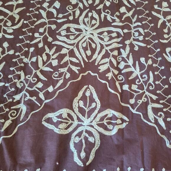 Soft Surroundings Maxi Skirt Cotton Embroidered  Coastal Boho western  Indie - Picture 13 of 13